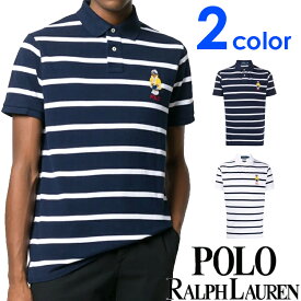 【SALE 30%OFF】POLO RALPH LAUREN ポロ ラルフローレン メンズ ポロベアー 刺繍 ボーダー ポロシャツ ネイビー ホワイト おしゃれ ブランド 大きいサイズ 【あす楽】 [710795723]