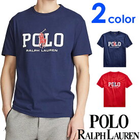 【SALE 20%OFF】POLO RALPH LAUREN ポロ ラルフローレン メンズ プリント 半袖 Tシャツ ネイビー レッド おしゃれ ブランド 大きいサイズ 【あす楽】 [710795778]