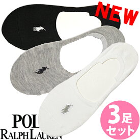 【SALE 40%OFF】POLO RALPH LAUREN ポロ ラルフローレン レディース 靴下 ソックス 3足セット ブラック グレー ホワイト フットカバー [23.0cm-26.5cm] おしゃれ ブランド 大きいサイズ 【あす楽】 [75107pkwhast]