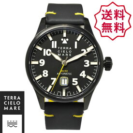 【新品】TCM テッラ チエロ マーレ メンズ 腕時計 アヴィアトーレ マーク2(AVIATORE MarkII) 黒/黒　メンズ 腕時計 [TC7103TRO3PA] レザー腕時計[うでどけい ウォッチ 時計 アナログ]ブランド