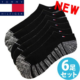 【SALE 20%OFF】TOMMY HILFIGER トミーヒルフィガー メンズ クッションソール アンクルソックス 6足セット 靴下 ソックス グレー ブラック トミーフラッグ [25cm-30cm] おしゃれ ブランド 大きいサイズ [送料無料] 【あす楽】[tvm221ns06002]