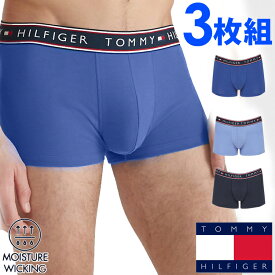 【閉店セール40%OFF】【6/11(火)まで】TOMMY HILFIGER トミーヒルフィガー メンズ 吸湿発散性 コットン ストレッチ ボクサーパンツ 3枚セット ブルー ネイビー トミーフラッグ S M L XL XXL おしゃれ ブランド 大きいサイズ [送料無料] [09t4159464]