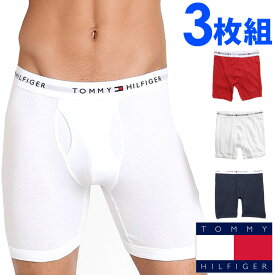 【閉店セール40%OFF】【6/11(火)まで】TOMMY HILFIGER トミーヒルフィガー メンズ コットン クラシック ボクサーパンツ 3枚セット ネイビー ホワイト レッド トミーフラッグ S M L XL XXL おしゃれ ブランド 大きいサイズ [送料無料] [09te001608]