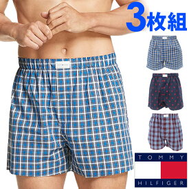 【SALE 20%OFF】TOMMY HILFIGER トミーヒルフィガー メンズ コットン クラシック トランクス ボクサーパンツ 3枚セット Cotton Classic ブルー ネイビー トミーフラッグ S M L XL XXL おしゃれ ブランド 大きいサイズ [送料無料] 【あす楽】[09tv108977]