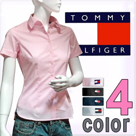 【SALE 20%OFF】TOMMY HILFIGER トミーヒルフィガー レディース シャツ 4色展開[ピンク 黒 紺 青][XS/S/XL][半袖シャツ Yシャツ][ヨーロッパ仕様][1M50123829]大きいサイズ ブランド[送料無料]