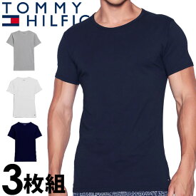 【閉店セール40%OFF】【6/11(火)まで】TOMMY HILFIGER トミーヒルフィガー メンズ コットン クルーネック ロゴ Tシャツ 3枚セット ホワイト ネイビー グレー トミーフラッグ S M L XL おしゃれ ブランド 大きいサイズ [09tcr13099]