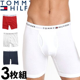 【閉店セール40%OFF】【6/11(火)まで】TOMMY HILFIGER トミーヒルフィガー メンズ コットン クラシック ボクサーパンツ 3枚セット ネイビー ホワイト レッド トミーフラッグ S M L XL XXL おしゃれ ブランド 大きいサイズ [09te001608]