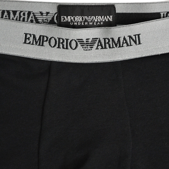 EMPORIO ARMANI エンポリオアルマーニ メンズ 2パック ストレッチ ボクサーパンツ ブランドロゴ 2色2枚セット[黒 グレー  灰色][トランクス 下着 肌着 アルマーニ アンダーウエア ボクサーパンツ 