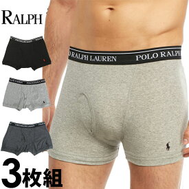 【閉店セール40%OFF】【6/11(火)まで】POLO RALPH LAUREN ポロ ラルフローレン メンズ クラシックフィット コットン ボクサーパンツ 3枚セット ブラック グレー polo ロゴ トランクス おしゃれ ブランド 大きいサイズ ［nctrp39od]