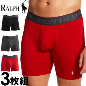 【閉店セール40%OFF】【6/11(火)まで】POLO RALPH LAUREN ポロ ラルフローレン メンズ メッシュー 4D FLEX AIR ロング丈 ボクサーパンツ 3枚セット レッド ブラック グレー polo ロゴ トランクス おしゃれ ブランド 大きいサイズ [l5lbp3rp02]