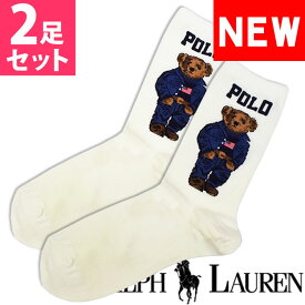 【SALE 10%OFF】POLO RALPH LAUREN ポロ ラルフローレン レディース 靴下 ソックス 2足セット ポロベアー アイボリー ハイソックス [23.0cm-26.5cm] おしゃれ ブランド 大きいサイズ [5,500円以上で送料無料] 【あす楽】[79071iv79071ivset]