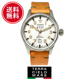 【新品】TCM テッラ チエロ マーレ メンズ 腕時計 アヴィアトーレ マーク2(AVIATORE Mark II) 白/キャメルメンズ 腕時計 [TC7103AC2PA] レザー腕時計[うでどけい ウォッチ 時計 アナログ]ブランド