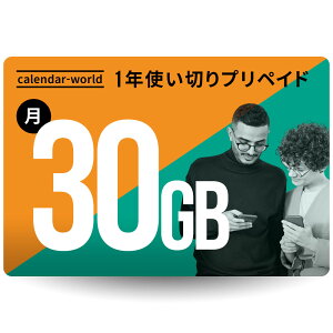 ySMSF؉\zCALENDAR 1NvyChSIMJ[h 30GBv[yV/au/ۃ[~OΉ] ő13p\ pԉ\ yVoC { CO rakuten Prepaid SIM f[^p 4G