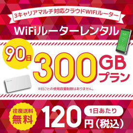【往復送料無料】WiFiレンタル クラウドWIFIルーター 90日300GB レンタルプラン