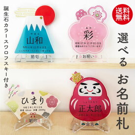 早割クーポン！【名入れ無料】節句 初節句 女の子 ひな祭り 雛祭り 桃の節句 雛人形 お雛様  誕生石 アクリル 端午の節句 男の子 兜 鯉のぼり 五月人形 名前 立札 名入れ 木札 立て札【 138mm×102mm×5mm 誕生石カラーのストーン付きお名前札 】