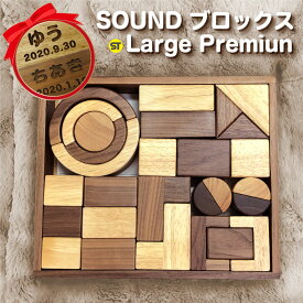 名入れ無料 SOUNDブロックス Large Premium 名入れ 積み木 クリスマスプレゼント 1歳 2歳 木のおもちゃ誕生日 女の子 男の子 サウンドブロックス 出産祝い 赤ちゃん 10カ月 知育玩具 木製 プレゼント 男 女 つみき 積木 ギフト なまえ 名前 【後払い決済不可商品】