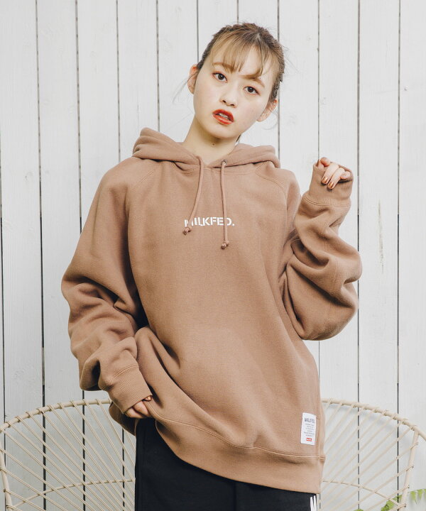 楽天市場 公式 Milkfed ミルクフェド Milkfed X Champion Raglan Sweat Hoodie パーカー フーディ トップス トレーナー プルオーバー プリント ロゴ レディース Xlarge X Girl公式calif楽天市場店