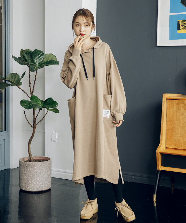 楽天市場 公式 Milkfed ミルクフェド Side Panel Hooded Dress ワンピース カットワンピース スウェットワンピース ドレス ロゴ レディース Xlarge X Girl公式calif楽天市場店