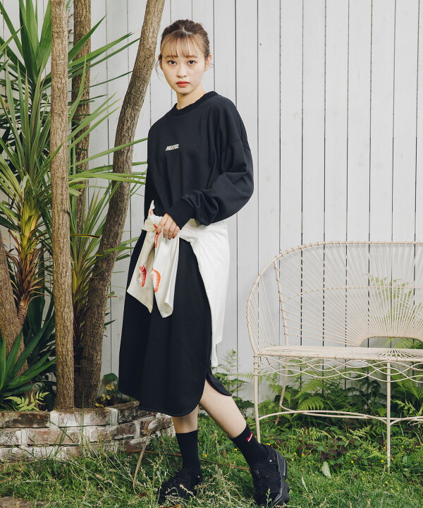 楽天市場 公式 Milkfed ミルクフェド Printed Mkfd Sweat Dress ワンピース スウェット スウェットワンピース ロゴ スカート シンプル レディース Xlarge X Girl公式calif楽天市場店