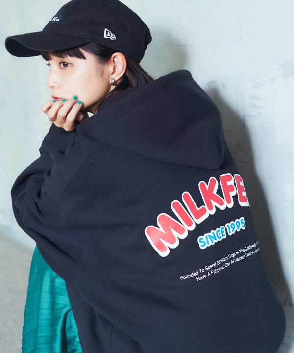 楽天市場 公式 Milkfed ミルクフェド Buground Big Sweat Hoodie パーカー スウェット フード フーディ トップス プルオーバー ロゴ オーバーサイズ Web限定 レディース Xlarge X Girl公式calif楽天市場店