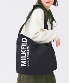 【公式】MILKFED. ミルクフェド STENCIL LOGO SHOULDER BAG ショルダーバッグ キャンバス 大容量 ファスナー 肩がけ バッグ おすすめ 人気 おしゃれ プレゼント 贈り物