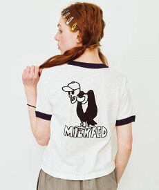 【公式】MILKFED. ミルクフェド VULTURE SKULL SLAB COMPACT S/S RINGER TEE 半袖Tシャツ