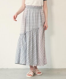 【公式】MILKFED. ミルクフェド PLAID SHEER TIERED SKIRT ロングスカート