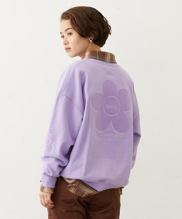 楽天市場】【公式】MILKFED. ミルクフェド FLOWER ELBOW PATCH SWEAT 