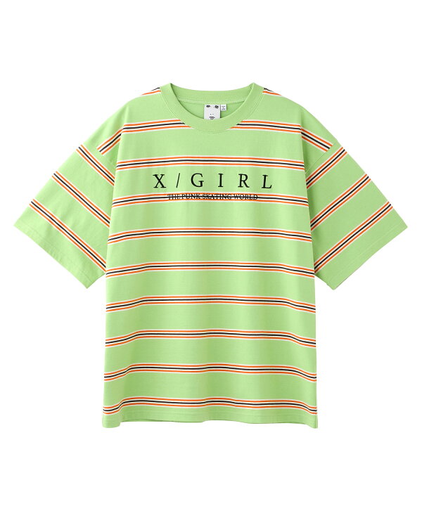 楽天市場 公式 X Girl エックスガール Striped H S Tee S Tee Tシャツ 半袖 レディース トップス ロゴ オーバーサイズ ボーダー Tops Xlarge X Girl公式calif楽天市場店