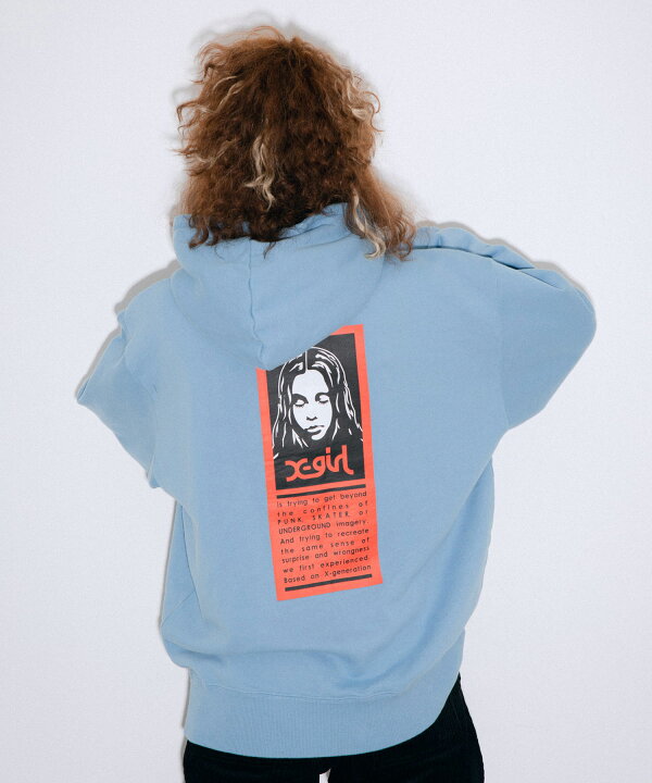 楽天市場 再入荷 公式 X Girl エックスガール Words Face Sweat Hoodie トップス パーカー フード プルオーバー レディース スウェット トレーナー Tops Xlarge X Girl公式calif楽天市場店