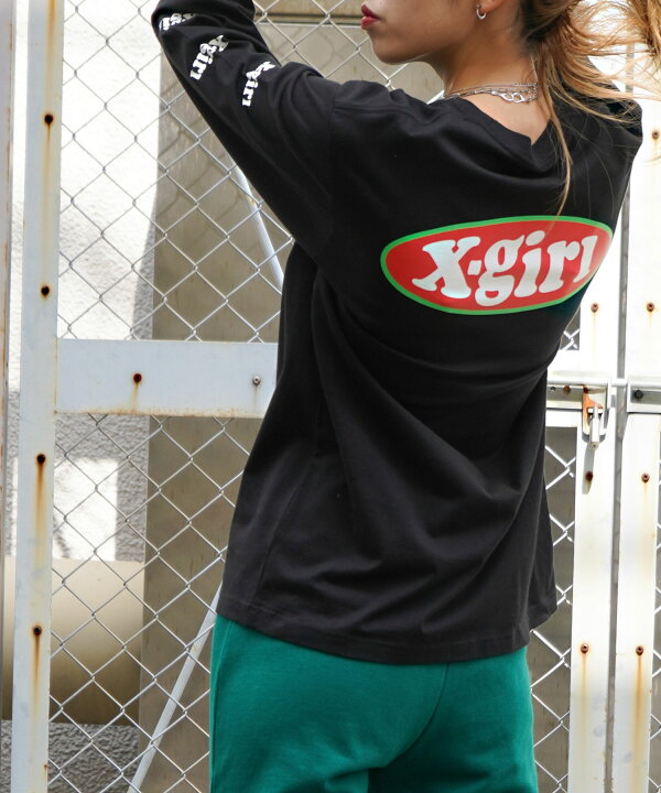 楽天市場 公式 X Girl エックスガール Oval Logo L S Tee ロンt Tシャツ フ 長袖 レディース トップス ロゴ カットソー ロングスリーブ 人気 定番 Tops Xlarge X Girl公式calif楽天市場店