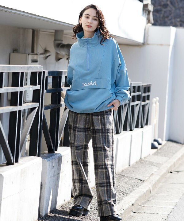 X Girl Sweat Anorak Dress グレー サイズ2 パーカー レディース 新品同様 Anorak