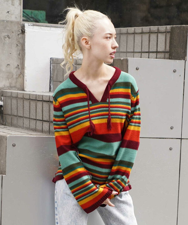 楽天市場 公式 X Girl エックスガール Flare Sleeve Knit Top ニット レディース トップス 長袖 フレア スリーブ 大きめ Tops ロング Xlarge X Girl公式calif楽天市場店