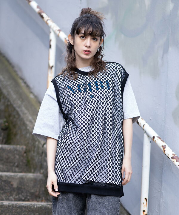 楽天市場 公式 X Girl エックスガール Mesh Vest メッシュ ベスト ロング丈 網目 カットソー トップス シンプル レディース おしゃれ 贈り物 人気 プレゼント Xlarge X Girl公式calif楽天市場店