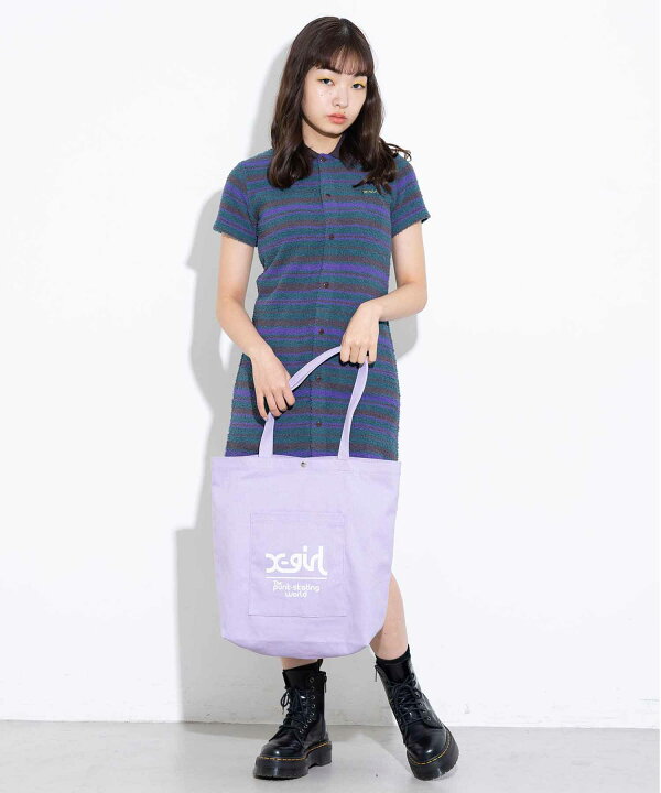 楽天市場 公式 X Girl エックスガール Striped Terry Cloth S S Dress ワンピース ボーダー ストライプ 柄 膝上 カットソー トップス ドレス レディース 人気 贈り物 ギフト プレゼント Xlarge X Girl公式calif楽天市場店