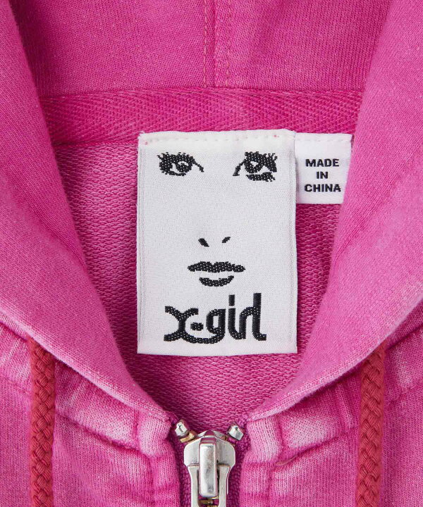 【公式】X-girl エックスガール COMPACT ZIP UP HOODIE スウェットパーカー ジップアップ ショート丈 フーディー レディース トップス 上着 おしゃれ 人気 贈り物 ギフト プレゼント XLARGE X-girl公式calif x-girl パーカー 女の子 110cm