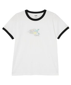 【公式】X-girl エックスガール BURNING X LOGO S/S RINGER BABY TEE Tシャツ 半袖