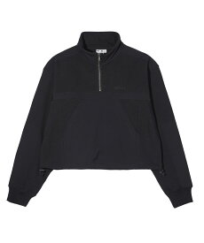 【公式】X-girl エックスガール WOVEN MIX HALF ZIP TOP スウェット トレーナー