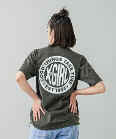 【公式】X-girl エックスガール DISTRESSED CIRCLE LOGO S/S TEE Tシャツ トップス