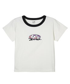 【公式】X-girl エックスガール FLOWER OVAL LOGO S/S BABY TEE トップス Tシャツ