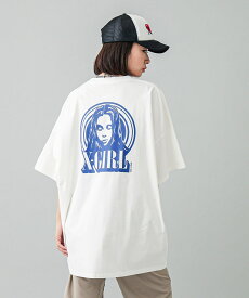 【公式】X-girl エックスガール CIRCLE BACKGROUND FACE LOGO S/S BIG TEE DRESS Tシャツワンピース オーバーサイズ ミニ丈