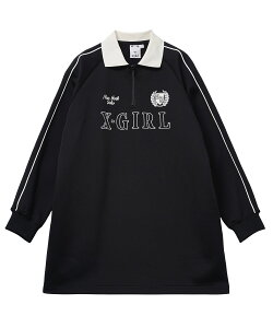 �����y30��OFF�z�y�����zX-girl �G�b�N�X�K�[�� HALF ZIP JERSEY DRESS �����s�[�X �~�j�� �W���[�W �n�[�t�W�b�v