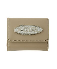 特価【30％OFF】【公式】X-girl エックスガール SILVER GLITTER OVAL LOGO BUCKLE MINI WALLET ミニウォレット 三つ折り財布 グリッター レディース さいふ サイフ 財布 メンズ ウォレット ミニ財布 トラベル 旅行 小銭入れ カード収納