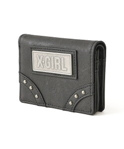 yzX-girl GbNXK[ METAL LABEL FAUX LEATHER MINI WALLET ~jEHbg ܂z tFCNU[