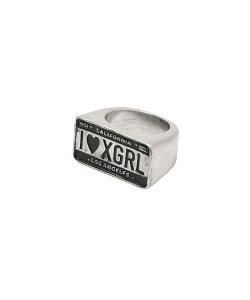 �y�����zX-girl �G�b�N�X�K�[�� PLATE LOGO RING �����O �w�� �X�g���[�g