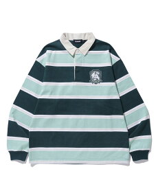 【公式】XLARGE エクストララージ EMBLEM STRIPED RUGBY SHIRT ラグビーシャツ