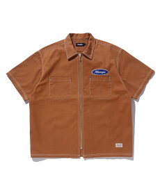 【公式】XLARGE エクストララージ ZIP UP S/S WORK SHIRT 半袖シャツ