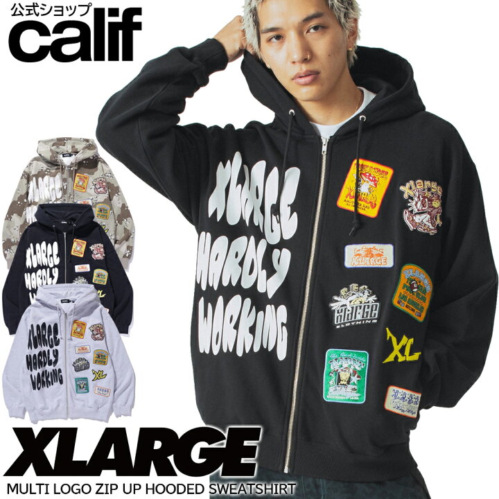 楽天市場】【公式】XLARGE エクストララージ MULTI LOGO ZIP UP HOODED 
