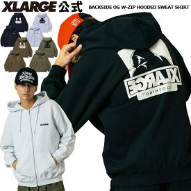 【公式】XLARGE エクストララージ BACKSIDE OG W-ZIP HOODED SWEAT SHIRT パーカー ジップパーカー メンズファッション ダブルジップ バックサイド オージー フーディ スウェット シャツ