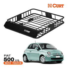 【CURT 正規品】ルーフラック ルーフバスケット ルーフキャリア 18115 パウダーコート仕上げ マットブラック 内寸サイズ 105cm×94cm×14cm FIAT 500 チンクエチェントに！ ベースキャリアに取付